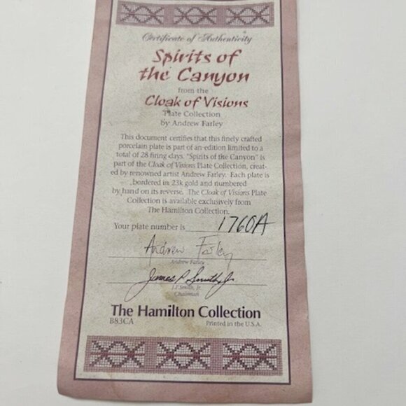 Spirits of the Canyon 1994 Cloak of Vision Plate Collection Collectors Plate - Picture 4 of 5